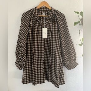 NWT esby apparel liza top, gingham, size 1X/2X